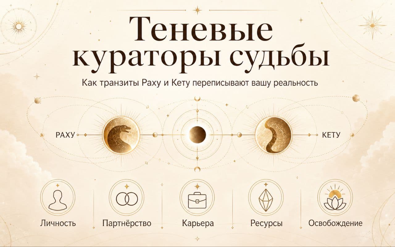 Теневые кураторы судьбы: как транзиты Раху и Кету переписывают вашу реальность